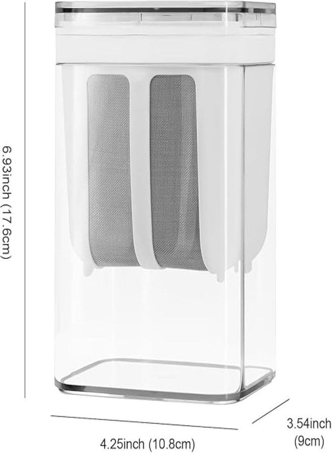 VeeDee Yoghurt Strainer,1100ML Yogurt Filter Milk Strainer with Lid for Homemade Thick Greek Yogurt Fine Mesh Rice Tea Juicing Food Strainer Household Kitchen Tools (Pack of 1),9X15.5X10.5 Cm,White - Image 2